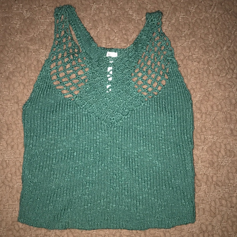 Forest Green Knit Crop Top